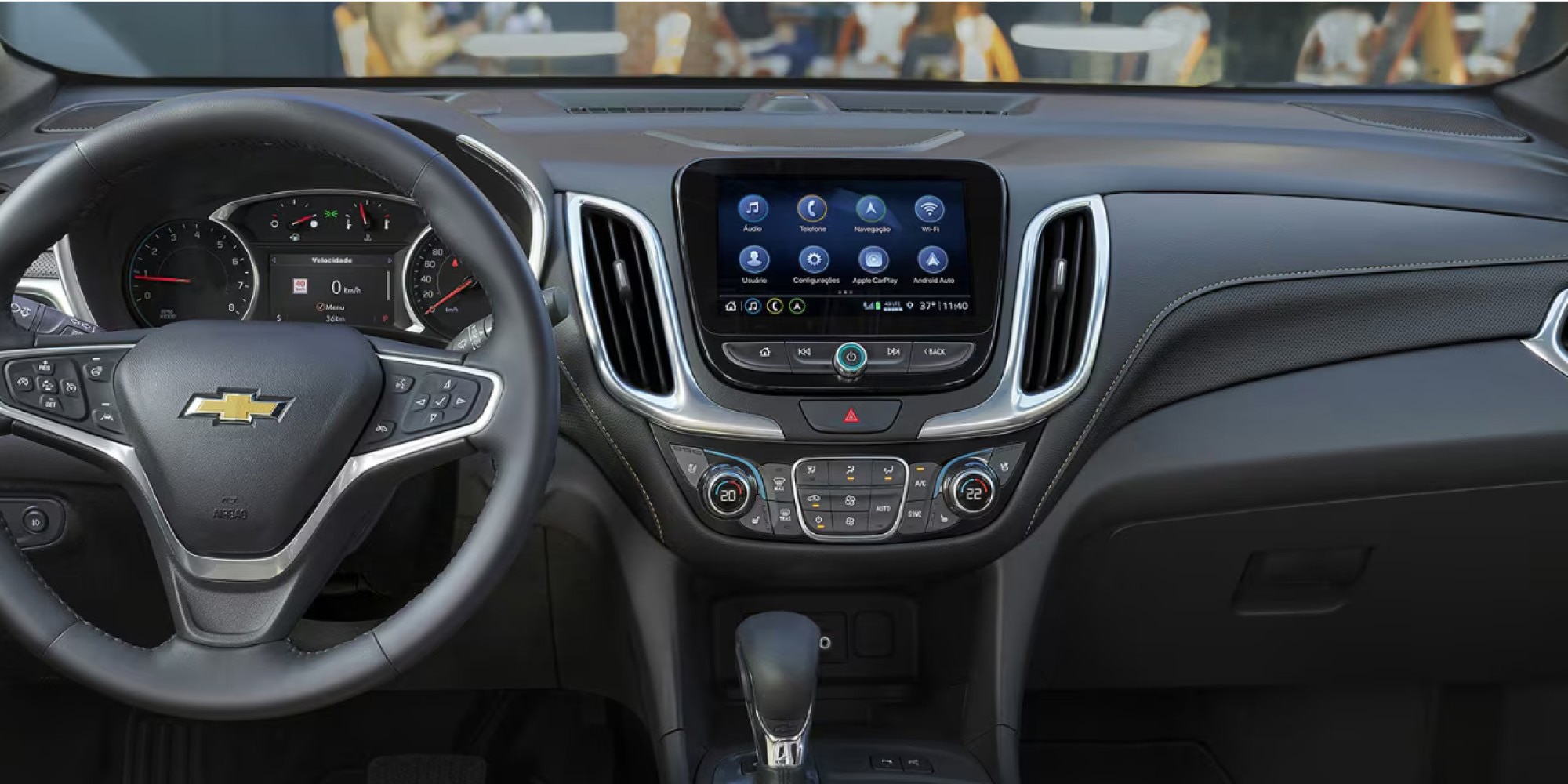 Volante y pantalla de la Chevrolet Equinox